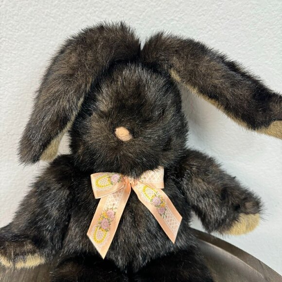 Commonwealth Easter Bunny Rabbit Plush Bow Stuffed Toy Brown Medium - Picture 2 of 10